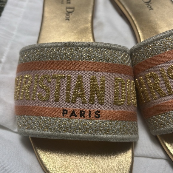 Dior Gold and Pink Women's Sandals - Picture 7 of 9